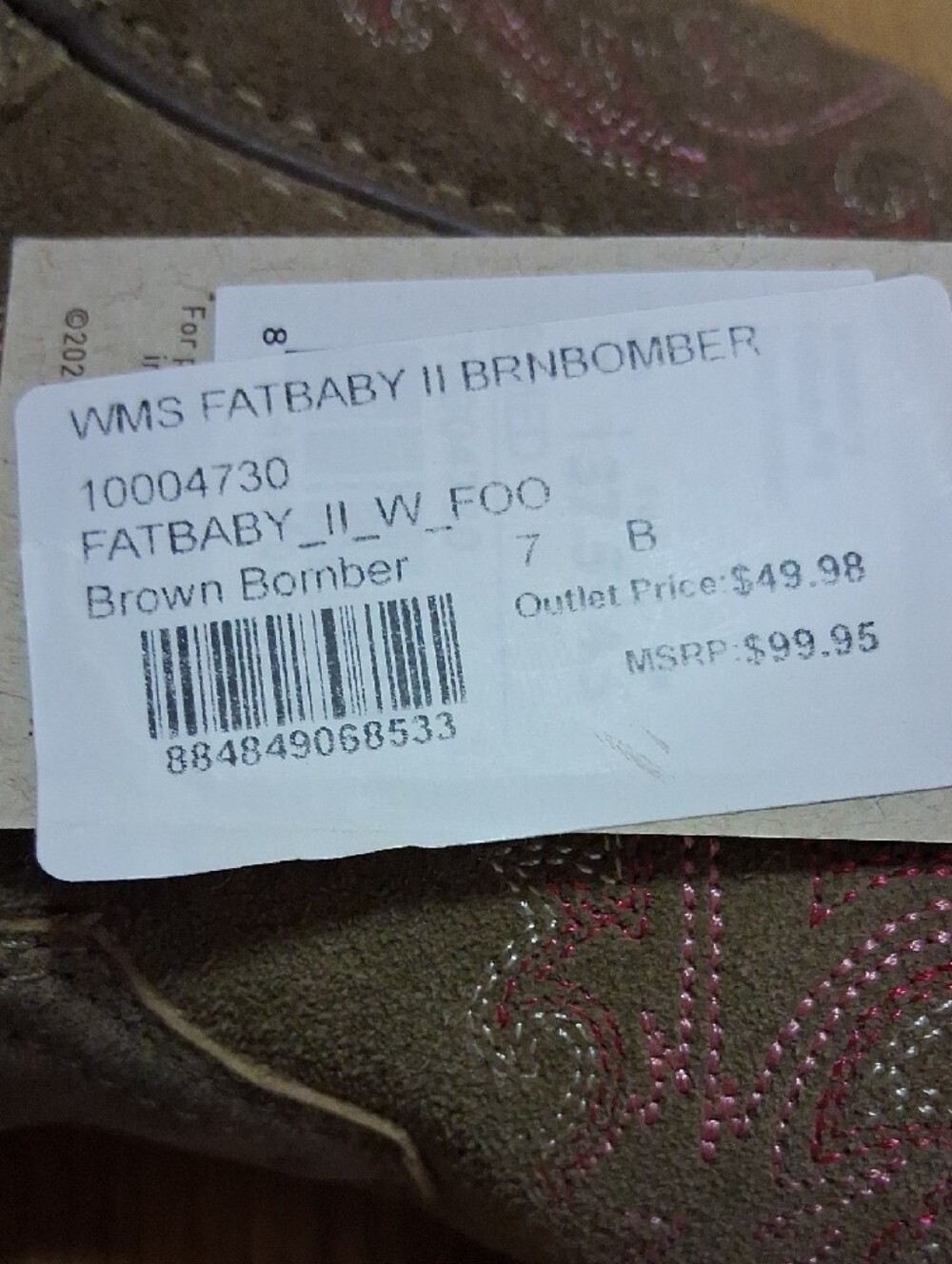 Ariat Brown Western Pull-On Boots - Pink Lining - Picture 7 of 7